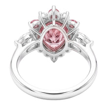 Afbeelding in Gallery-weergave laden, Fancy Roze Diamant Verlovingsring 2 Karaat Natuurlijke Peervorm Semi Halo Platina
