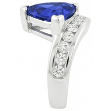 Afbeelding in Gallery-weergave laden, echte round saffier 4karaat ring profielweergave
