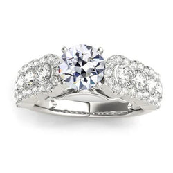 Fancy Echt Diamond Wedding Ring Old Mine Cut Gold 4.75 Karaat Sieraden