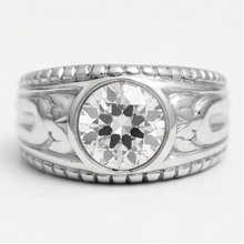 Afbeelding in Gallery-weergave laden, Fijne Diamant Mannen Ring – Old Mine Slijpvorm 2 karaat 10K
