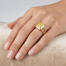 Afbeelding in Gallery-weergave laden, Filigraan Kanariegele Diamant Ring 2,5 karaat – 14K Geelgoud
