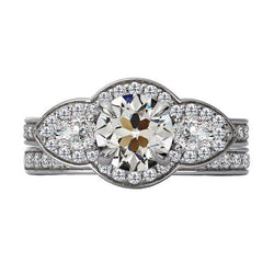 Diamant Halo Zetting Ring 2 karaat – 14K Witgoud