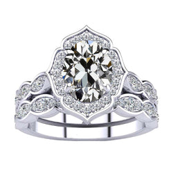 Halo Verlovingsring 14K Witgoud met Diamant – 4,50 karaat