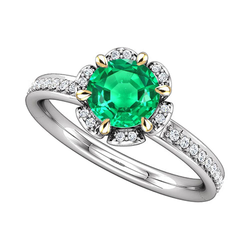 GIA Gekeurd Fijne Smaragd Sieraadsteen Ring 1 karaat – 14 Karaat