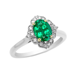 Premium Edelsteen Ring met Pavé Smaragd – 2 karaat