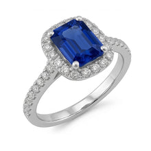 Afbeelding in Gallery-weergave laden, echte round saffier 3.50karaat ring close-up detail
