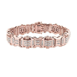 Fonkelende 12 Karaats Echt Diamanten Heren Armband Rosé Goud 14K