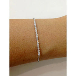 Fonkelende Ronde Echt Diamanten Armband Wit Goud 14K 2 Karaat