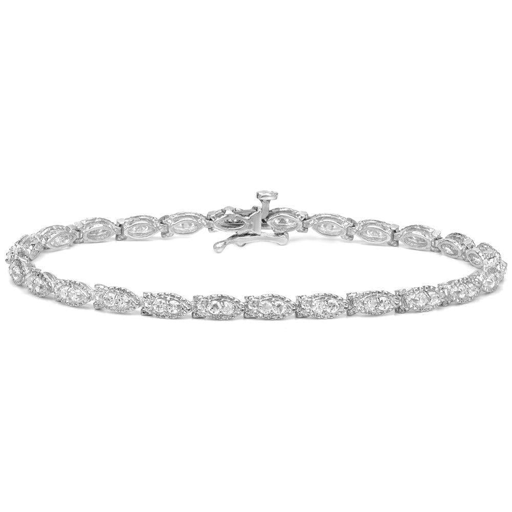 Fonkelende Ronde Echt Diamanten Armband Wit Goud 14K 7,80 Karaat