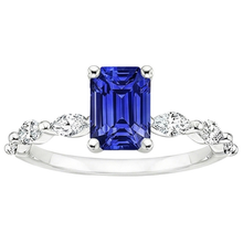 Afbeelding in Gallery-weergave laden, echte round saffier 4.50karaat ring profielweergave
