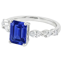 Afbeelding in Gallery-weergave laden, echte round saffier 4.50karaat ring op wit
