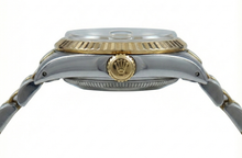 Afbeelding in Gallery-weergave laden, Gecanneleerde lunette champagnekleurige wijzerplaat Rolex Datum dameshorloge Jubileum
