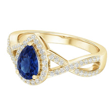 Afbeelding in Gallery-weergave laden, echte round saffier 4karaat ring close-up detail
