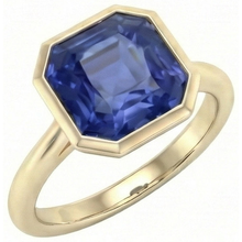 Afbeelding in Gallery-weergave laden, Natuurlijke (niet labgekweekte) Geelgouden Solitaire Ring met Ceylon Saffier in Kastzetting, 5 Karaat
