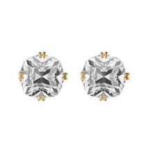 Afbeelding in Gallery-weergave laden, Geelgouden Solitaire Echt Diamanten Oorknopjes Kussen Oude Mijnwerkers 10 ct.
