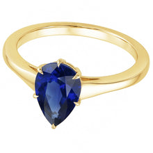 Afbeelding in Gallery-weergave laden, Geelgouden Solitaire Ring Teardrop-stijl Ceylon Sapphire 2,50 karaat
