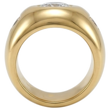 Afbeelding in Gallery-weergave laden, Herenring Geelgoud met Drie Oud Slijpsel Ronde Diamanten 2.25 Karaat
