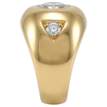 Afbeelding in Gallery-weergave laden, Herenring Geelgoud met Drie Oud Slijpsel Ronde Diamanten 2.25 Karaat

