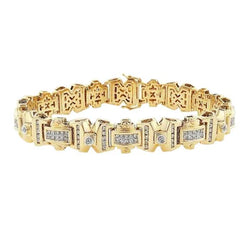 Geelgouden 14K 8 Karaats Echt Diamanten Herenarmband