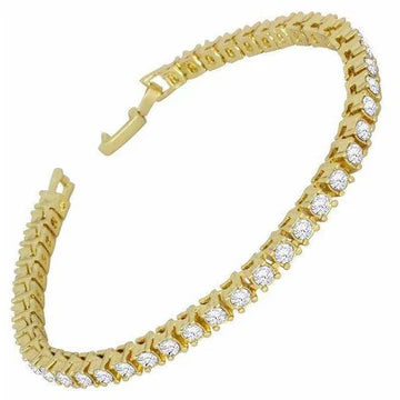 Geelgouden 14K Lady Echt Diamond Tennis-Armband 8,10 Karaat Fijne Sieraden