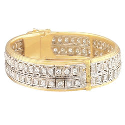 Geelgouden Echt Diamanten Armband Prong Set 9 Karaat 14K Sieraden