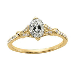 Natuurlijke Diamanten Ring 3.50ct - Geelgoud 14K