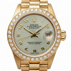 Yg Rolex Datejust President Stijl Horloge Diamanten Lunette Arabische Wijzerplaat