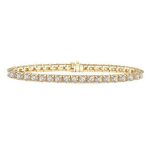 Afbeelding in Gallery-weergave laden, Geelgouden Ronde Echt Diamanten Tennisarmband 12 Karaat 14K
