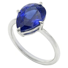 Afbeelding in Gallery-weergave laden, Gekleurde Steen Ring 14 Karaat Witgoud – Blauwe Saffier

