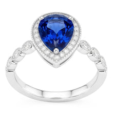 Afbeelding in Gallery-weergave laden, Gekleurde Steen Ring 14 Karaat Witgoud – Blauwe Saffier
