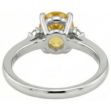 Afbeelding in Gallery-weergave laden, echte round saffier 3.50karaat ring bovenaanzicht
