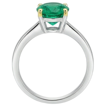 Afbeelding in Gallery-weergave laden, Elegant Smaragd Gekleurde Steen Ring 3 karaat – bovenaanzicht
