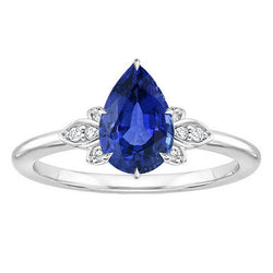 Korenbloem Saffier Gekleurde Steen Ring 2 karaat – 14K Witgoud