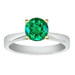 Taps Toelopend Gekleurde Steen Ring – Smaragd 3 karaat Bicolor