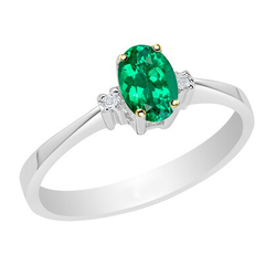 GIA Gekeurd Sieraadsteen Ring – Fijne Smaragd 1 karaat Bicolor