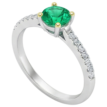 Afbeelding in Gallery-weergave laden, Smaragd Sieraadsteen Ring 1 karaat Bicolor 14K Goud – vooraanzicht
