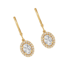 Afbeelding in Gallery-weergave laden, Oorbellen 14K Geelgoud met Diamant – zijaanzicht

