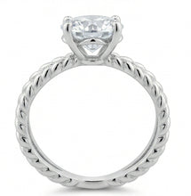 Afbeelding in Gallery-weergave laden, Trouwring met gespleten schacht, solitaire met uit de aarde gewonnen diamant van 3 ct, Witgoud 14K
