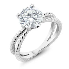 Afbeelding in Gallery-weergave laden, Gespleten Schacht Echt Diamanten Solitaire 3 Kt Trouwring Wit Goud 14K

