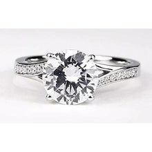 Afbeelding in Gallery-weergave laden, Gespleten Schacht Verlovingsring 2,50 Karaat Ronde Echt Diamant Wit Goud 14K
