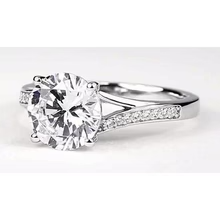 Afbeelding in Gallery-weergave laden, Gespleten Schacht Verlovingsring 2,50 Karaat Ronde Echt Diamant Wit Goud 14K
