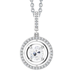 Antiek Cushion Diamant Hanger Halsketting – 2,50 karaat in 14