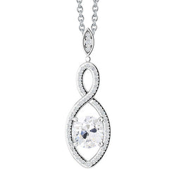 2,50 karaat Fijne Diamant Hanger Halsketting in 14K Witgoud