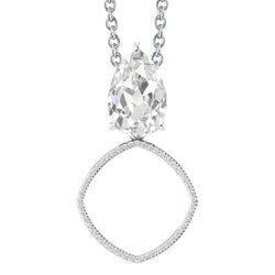 Old Mine Slijpvorm Fijne Diamant Hanger Halsketting – 2 karaat