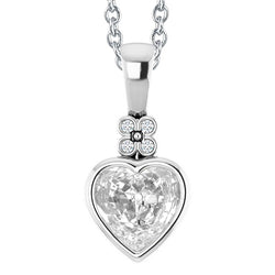 Hanger 14 Karaat Witgoud – Fijne Diamant Hart Slijpvorm 3,50