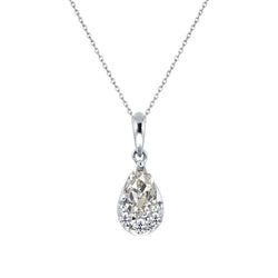 Hanger Halsketting 14K Witgoud met Briljant – 2 karaat
