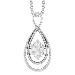 Druppel Hanger 14K Witgoud – Briljant Old Mine Slijpvorm 2 karaat