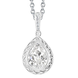 Antiek Cushion Diamant Hanger – 2 karaat in 14K Witgoud