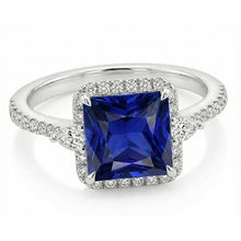 Afbeelding in Gallery-weergave laden, Royal Blue Saffier Edelsteen Ring 5 karaat 14K Witgoud – hoofdaanzicht
