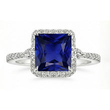 Afbeelding in Gallery-weergave laden, Luxe Royal Blue Saffier Edelsteen Ring 5 karaat – zijaanzicht
